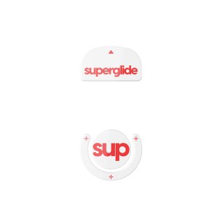 Ślizgacze Superglide 2 do Logitech G Pro X Superlight Szklane - White-Red