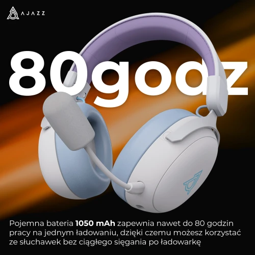 Słuchawki Ajazz AHM08 MAX bezprzewodowe białe