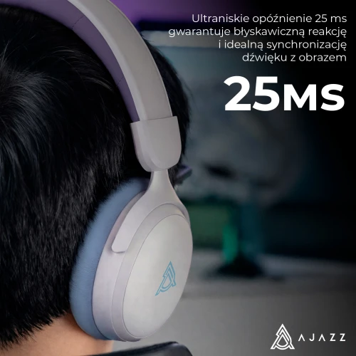 Słuchawki Ajazz AHM08 MAX bezprzewodowe białe