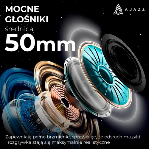 Słuchawki Ajazz AHM09 MAX bezprzewodowe czarne