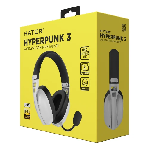 Słuchawki HATOR Hyperpunk 3 Wireless Hybrid ANC Białe