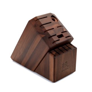 Stojak na noże z drewna akacjowego Shiori 撓 Akashia Burokku