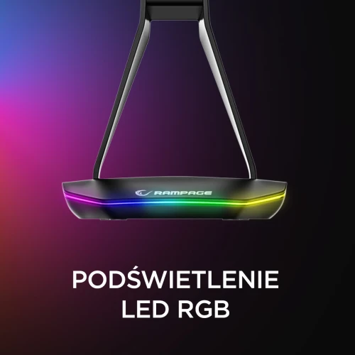 Stojak na słuchawki Rampage Tower T14 RGB HUB USB