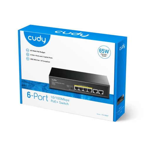 Switch Cudy FS1006P Przełącznik sieciowy 6-portowy PoE+ 90W