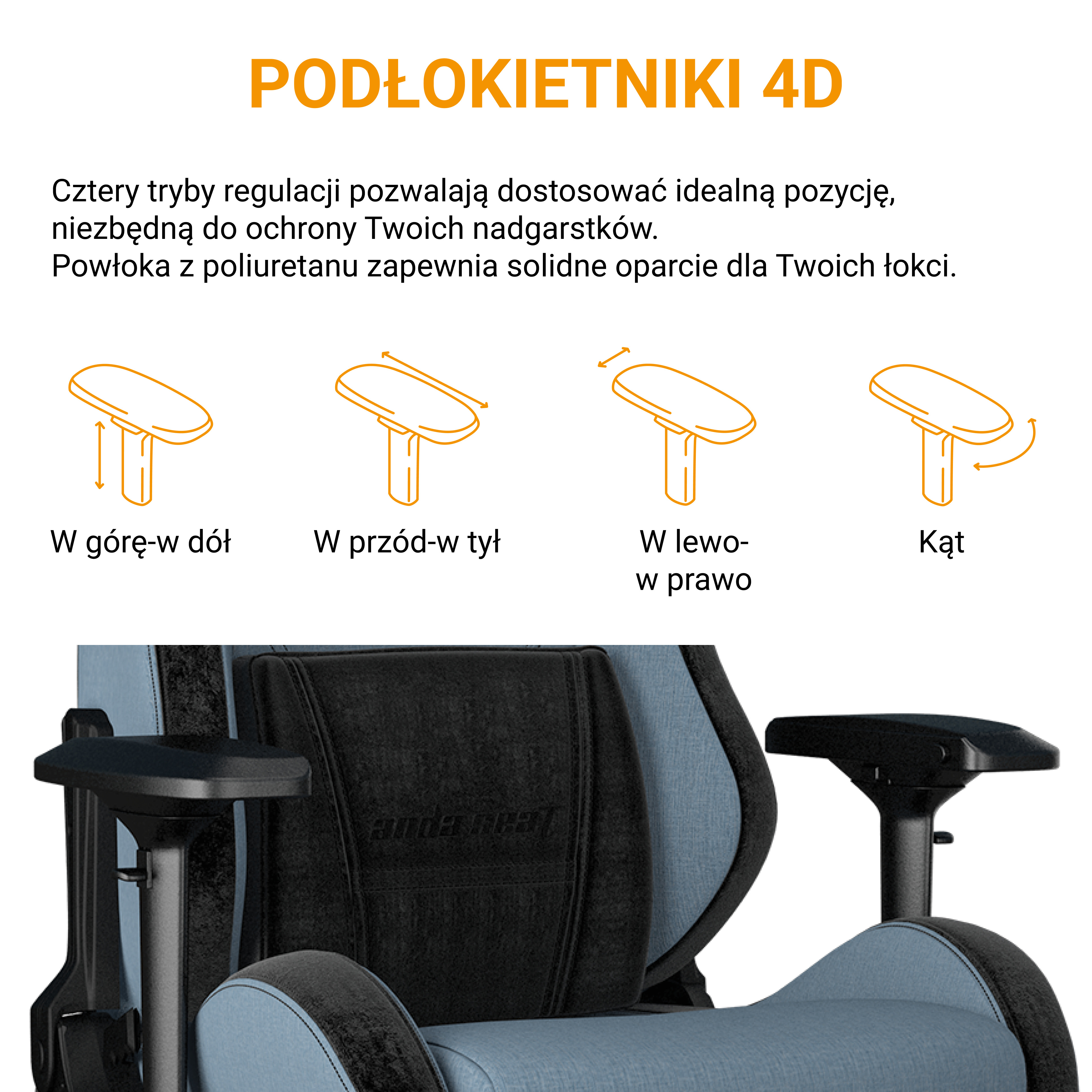 Podłokietniki 4D Anda Seat T-Pro 2 XL