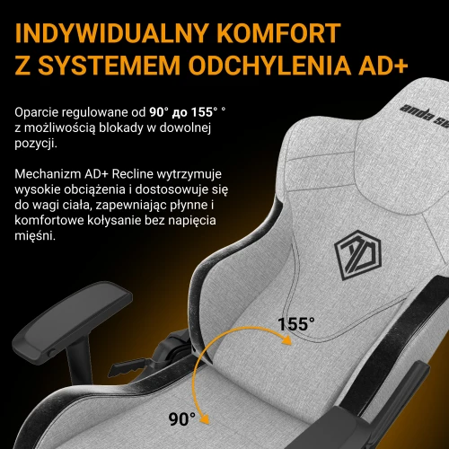 T-Pro 2 Size XL Materiałowy GreyFotel Anda Seat 