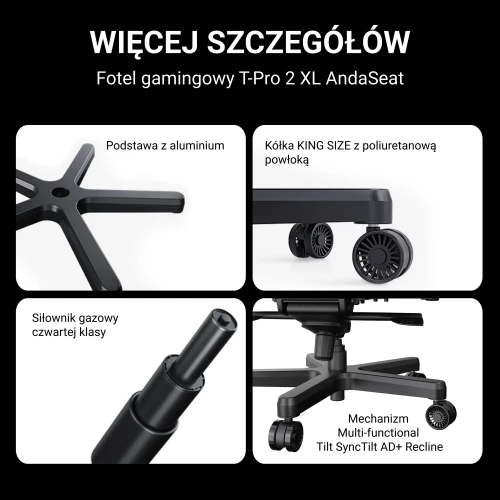 T-Pro 2 Size XL Materiałowy GreyFotel Anda Seat 
