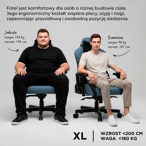 T-Pro 2 Size XL Materiałowy GreyFotel Anda Seat 