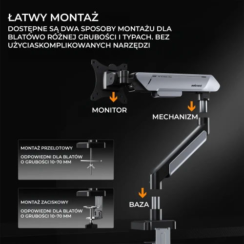 Uchwyt do monitora Anda Seat Stealth II Pro 17-42" Titanium