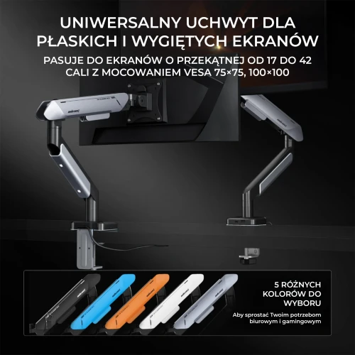Uchwyt do monitora Anda Seat Stealth II Pro RGB 17-42" Biały