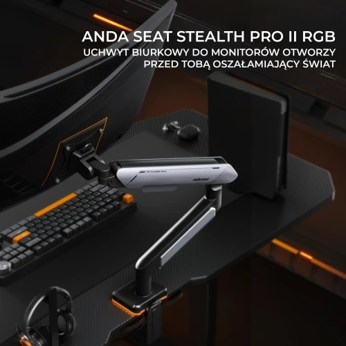 Uchwyt do monitora Anda Seat Stealth II Pro RGB 17-42" Biały