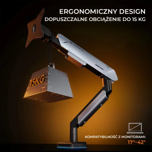 Uchwyt do monitora Anda Seat Stealth II Pro RGB 17-42" Biały