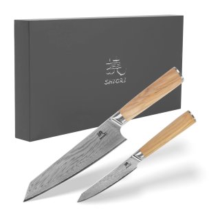 Zestaw 2 noży ze stali damsaceńskiej 撓 Shiori Orību Murō + Sifu