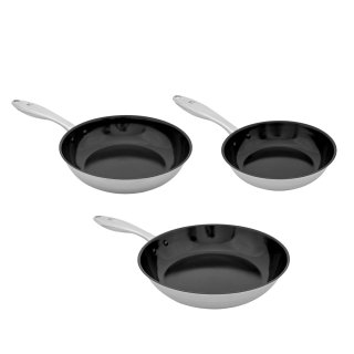 Zestaw patelni z powłoką ceramiczną na indukcję 20 cm, 24 cm, 28 cm Shiori 撓 Stainless Steel 304