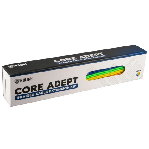 Zestaw przedłużaczy Kolink Core Adept Braided Cable Extension Kit - Rainbow
